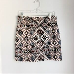 Angie - Aztec Printed Mini Skirt - Size Small